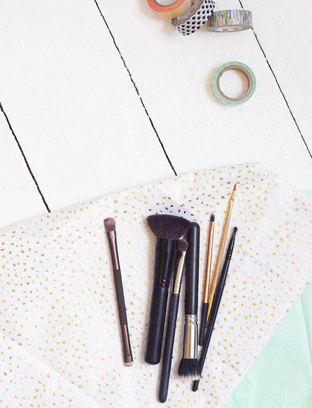 WASHING MAKEUP BRUSHES.